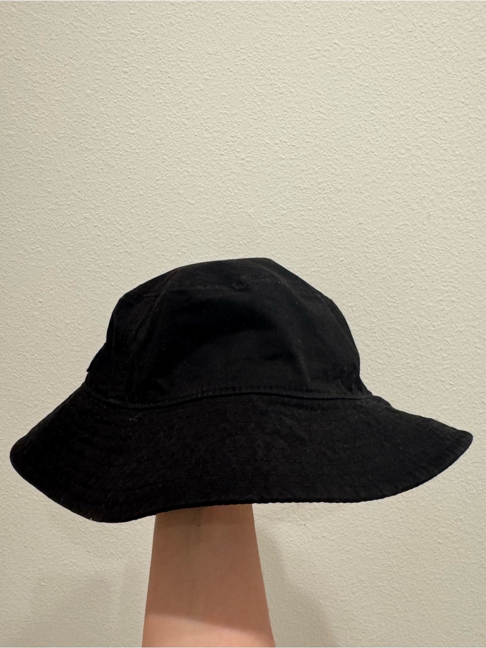 Acne Studios Black Cotton Bucket Hat One Size (59cm) Face Patch Logo Unisex